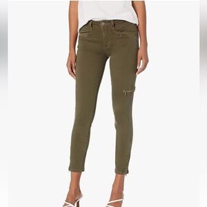 PAIGE Women's Daryn Zip Ankle Jeans-Olive Leaf